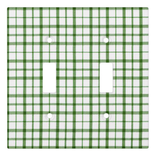 Green &amp; White Small Checkered Light Switch Cover