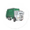 Green White Smiling Garbage Truck Cartoon