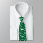 Green White Snowflakes Holidays Christmas Winter  Neck Tie<br><div class="desc">Green and white snowflakes adorn these holiday Christmas winter men's neck tie.</div>