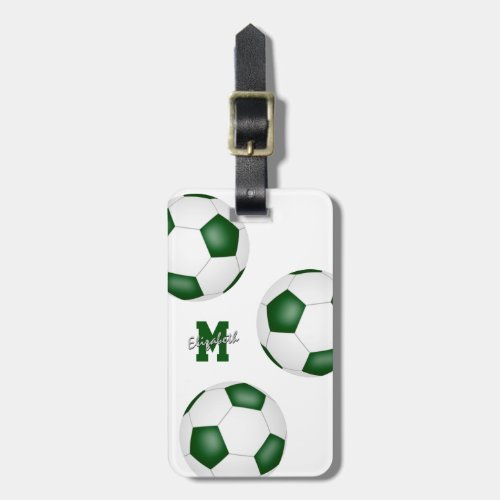 green white soccer bag ID team colors Luggage Tag