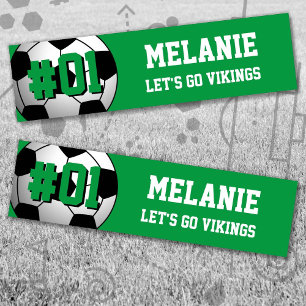 Green White Soccer Team Bumper Sticker