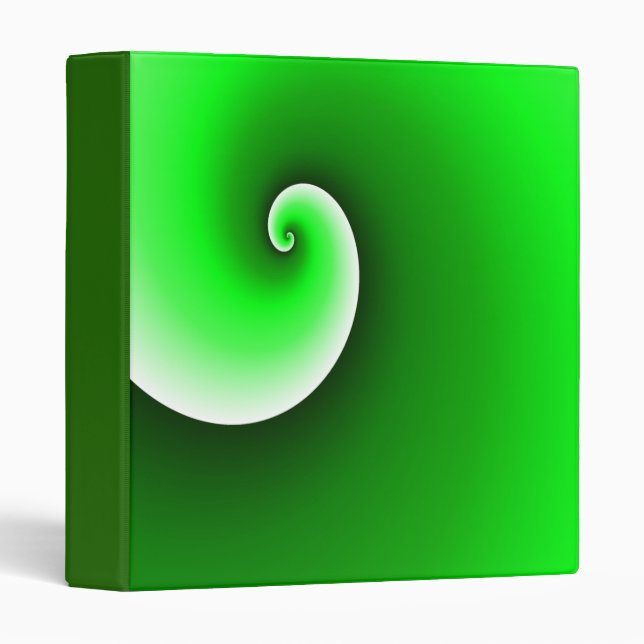 Green White Spiral Gradient 3 Ring Binder (Front/Spine)
