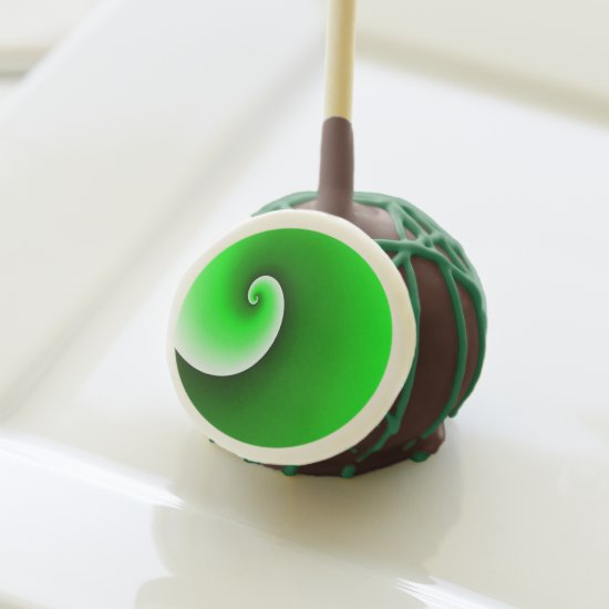 Green White Spiral Gradient Cake Pops