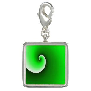 Green White Spiral Gradient Charm