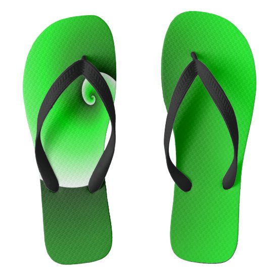 Green White Spiral Gradient Flip Flops