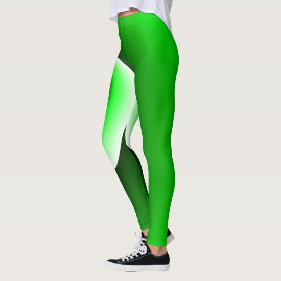 Green White Spiral Gradient Leggings