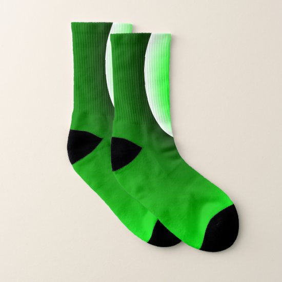 Green White Spiral Gradient Socks