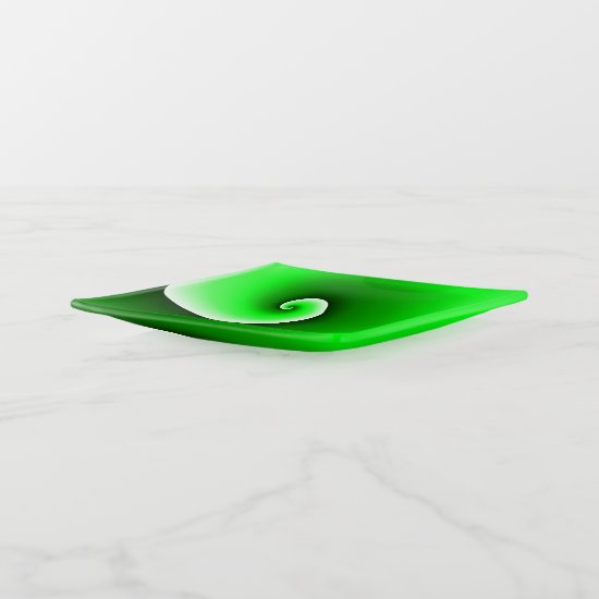 Green White Spiral Gradient Trinket Tray