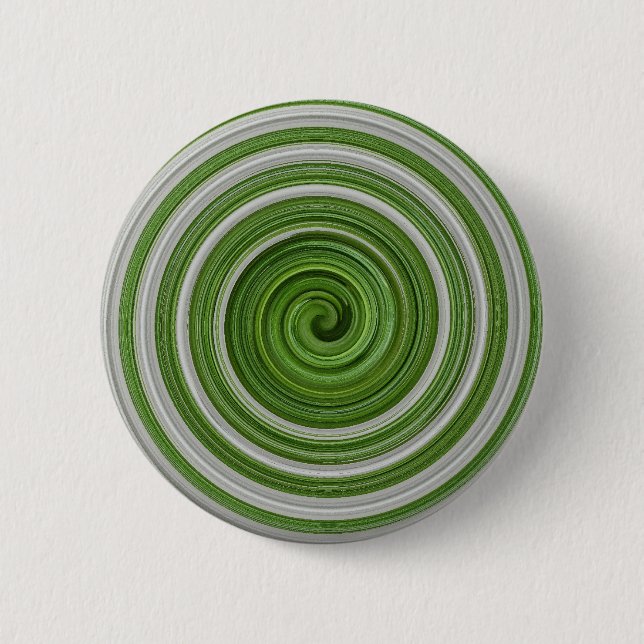 Green-white spiralpattern pinback button (Front)