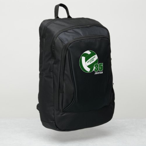 Green white sports team colors volleyball port authority backpack