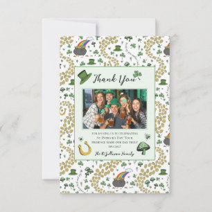 Green & White St Patricks Irish Thank You Card
