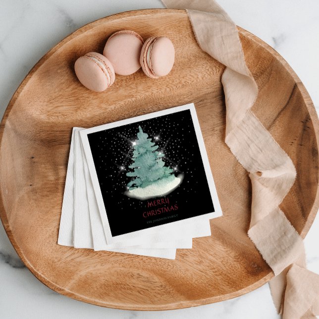  Green White Star Christmas Tree  Napkins (Creator Uploaded)