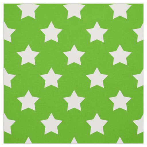 Green White Stars Pattern Decorative Textile Fabric