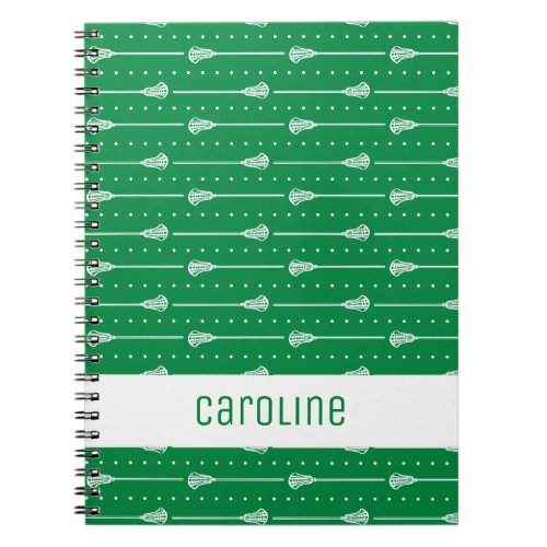 Green White Sticks and Dotted Lines Pattern Notebook