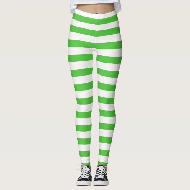 Green White Strawberry Costume Halloween Stripe Leggings Zazzle