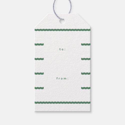 Green white stripe cute to from holiday gift tags