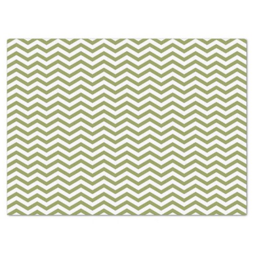 Green White Striped Chevron Pattern Tissue Paper