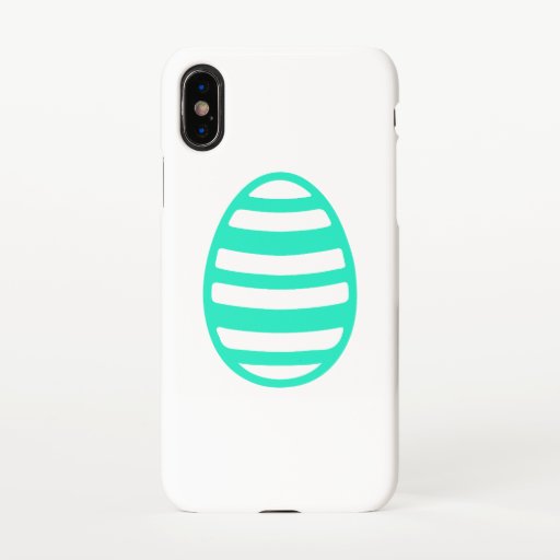 Green White Striped Easter Bunny Eggs Spring Egg  iPhone XS Case