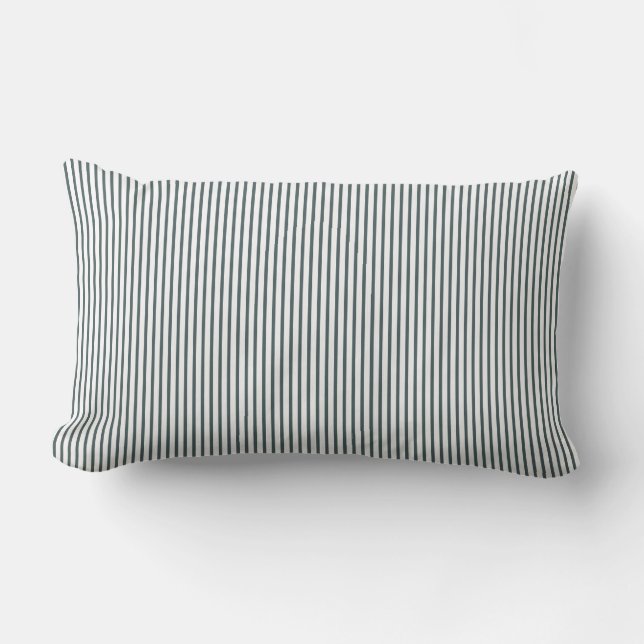 Green/white Striped Elegant pillow. Lumbar Pillow (Front)
