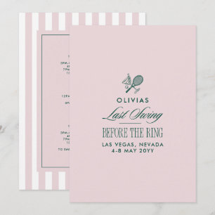 Green & White Striped Last Swing Before the Ring Invitation