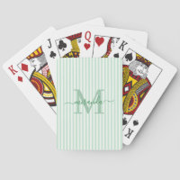 Green & White Striped Monogram Name