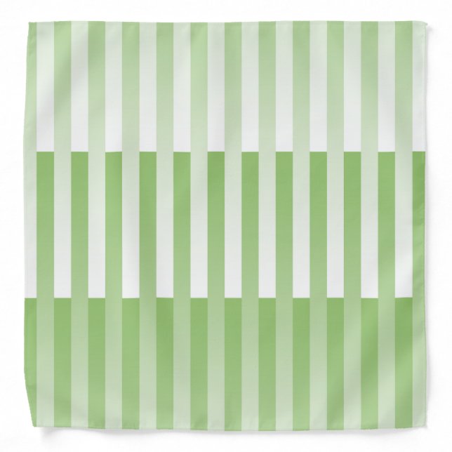 Green White Striped Pattern  Bandana (Front)