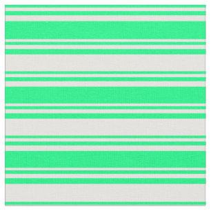 Green & White Striped Pattern Fabric