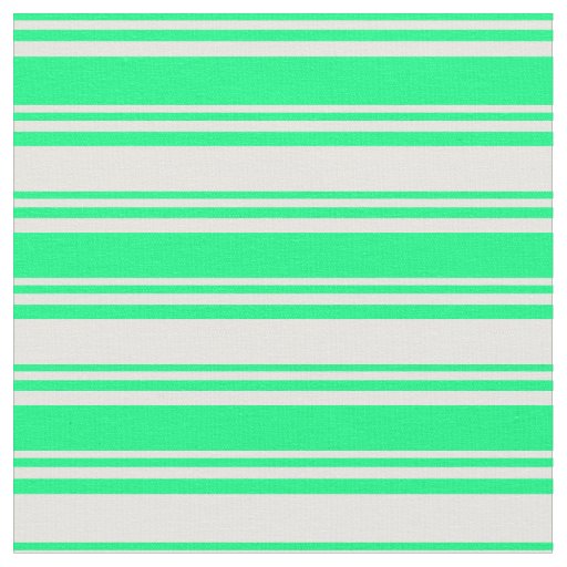 Green & White Striped Pattern Fabric
