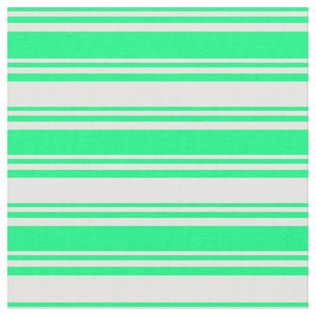 Green & White Striped Pattern Fabric (Close Up)