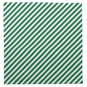 Green & White Striped Pattern Napkin by EnduringMoments at Zazzle