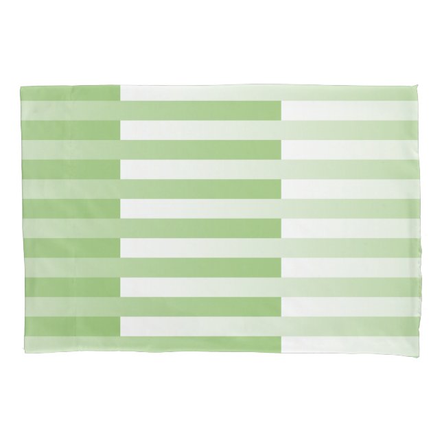 Green White Striped Pattern Pillow Case (Front)
