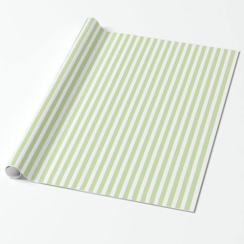 Green  White Striped Pattern Wrapping Paper