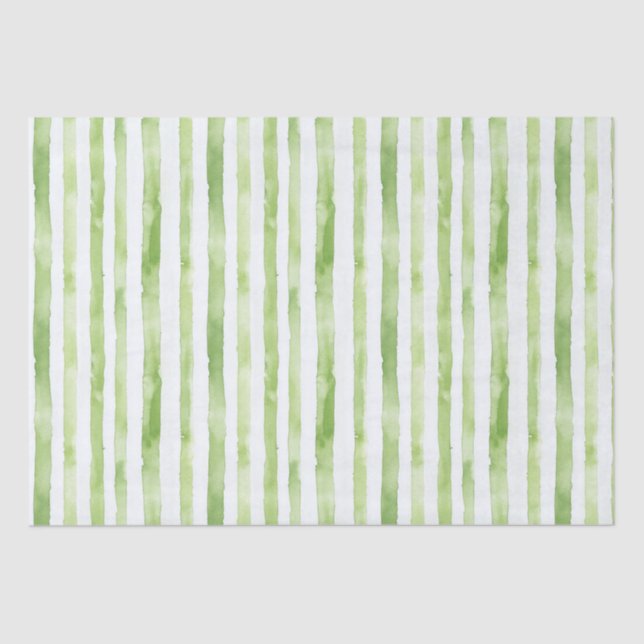 Green White Stripes Beach Birthday Tissue Paper (Front)