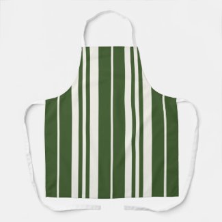 Green White Stripes Coastal Seaside