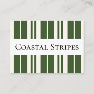 Green White Stripes Coastal Seaside