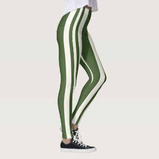 Green White Stripes Coastal Seaside