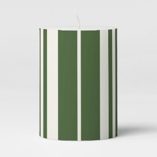 Green White Stripes Coastal Seaside