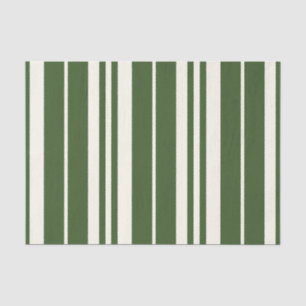 Green White Stripes Coastal Seaside Tissue Paper