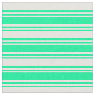 Green & White Stripes/Lines Pattern Fabric