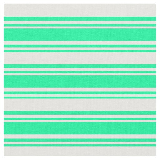 Green & White Stripes/Lines Pattern Fabric