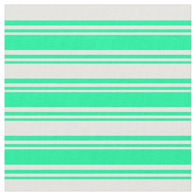 Green & White Stripes/Lines Pattern Fabric (Close Up)