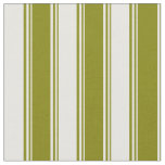 [ Thumbnail: Green & White Stripes/Lines Pattern Fabric ]