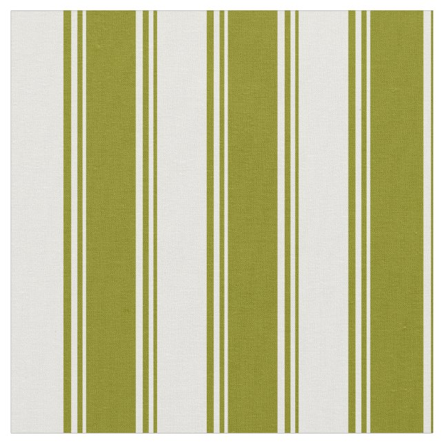 Green & White Stripes/Lines Pattern Fabric (Close Up)