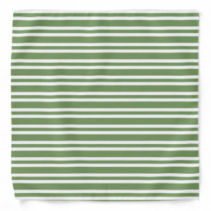 Green White Stripes Pattern Bandana