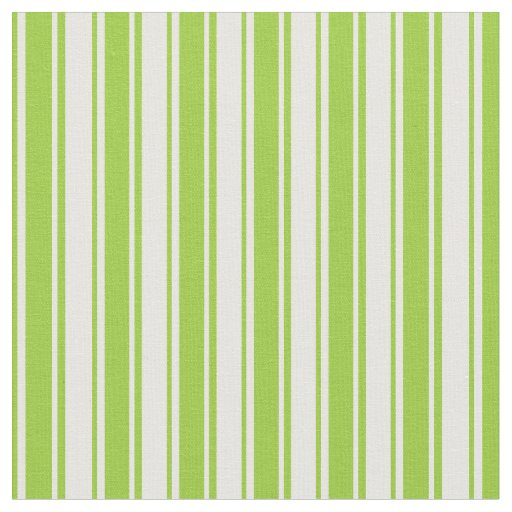 Green & White Stripes Pattern Fabric