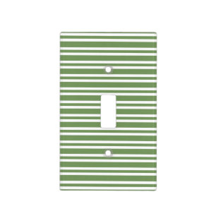Green White Stripes Pattern Light Switch Cover
