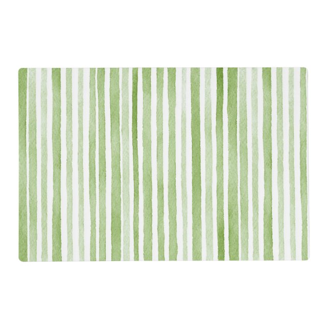 Green White Stripes Placemat (Front)