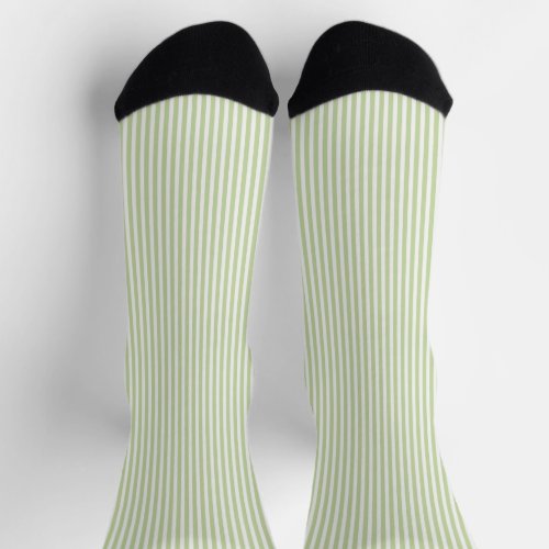 Green White Stripes Socks