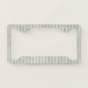 Green White Stripes Sparkle License Plate Frame