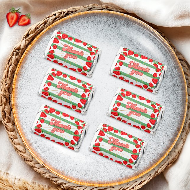 Green White Stripes Strawberry Theme Party Favors (Creator Uploaded)